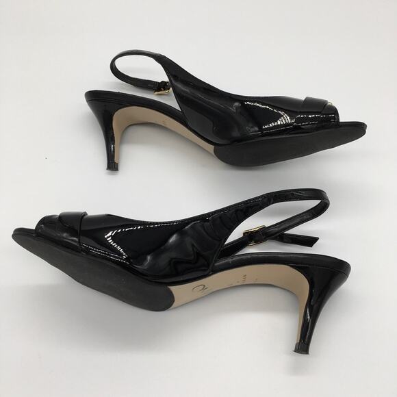 Cole Haan Grand OS Peep Toe Slingback Heel - Black - 8 - Picture 9 of 12